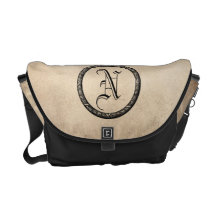 Decorative Wreath Customizable Monogram Messenger Bags