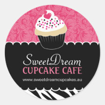 Decorative Zebra Print Cupcake Jar Stickers
