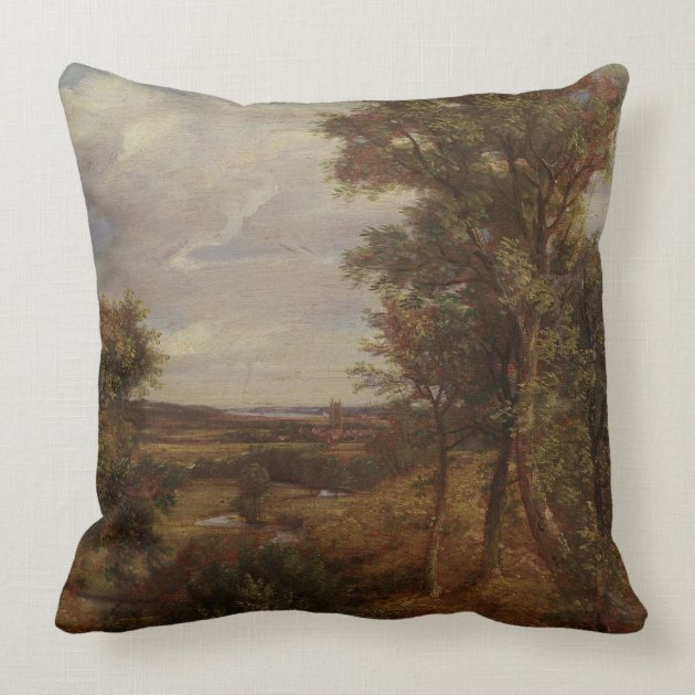 Dedham Vale, 1802 (oil on canvas) Pillows-1