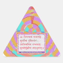 Dedication to MAHA-MRITUNJAY Mantra Triangle Sticker
