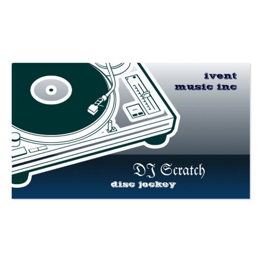 Dee Jay Button Style Turntable Business Card