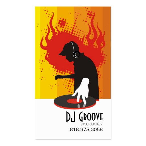 DeeJay Groove Disc Jockey - Music Business Card (front side)