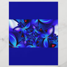DEEP BLUE ABSTRACT FRACTALS GEOMETRIC DIGITAL ART FULL COLOR FLYER