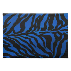 Deep Blue and Black Zebra Collection Placemat