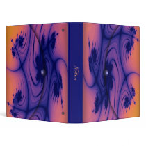 Deep Blue and Salmon Pink 3 Ring Binder
