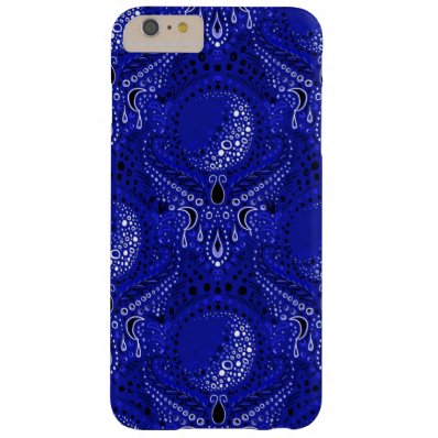 deep blue crescent moon damask phone case