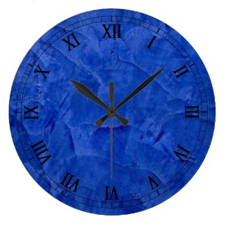 Deep Blue Faux Finish Roman Numerals Round Wall Clocks