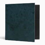 Deep Blue Retro Flowers and Butterflies Abstract 3 Ring Binders