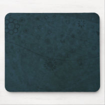 Deep Blue Retro Flowers and Butterflies Abstract mousepads