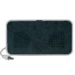 Deep Blue Retro Flowers and Butterflies Abstract PC Speakers