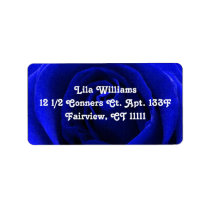 Deep Blue Rose Customizeable Address Label