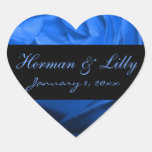 Deep Blue Rose Personalized Wedding Sticker