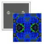 Deep Blue Roses Buttons