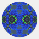Deep Blue Roses Round Sticker