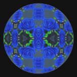 Deep Blue Roses Round Sticker