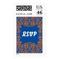 Deep Blue RSVP postage