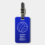 Deep Blue Volleyball Tags For Bags