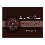 Deep brown Indian design Post Card