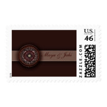 Deep brown Indian design postage by perfectpostage Deep brown Indian design postage