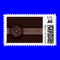 Deep brown Indian design postage
