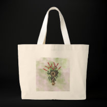 Deep Brown Mushrooms, Red Flowers bags