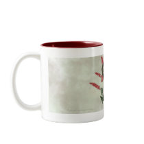 Deep Brown Mushrooms, Red Flowers mugs