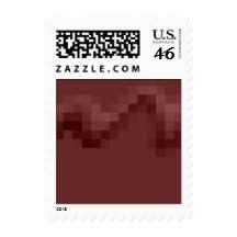 Deep Burgundy Red Abstract Squares Design. Postage Stamp