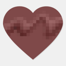 Deep Burgundy Red Abstract Squares Design. Heart Stickers