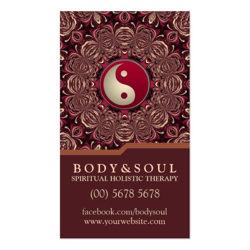 Deep Earth Holistic Therapy New Age Business Cards (front side)