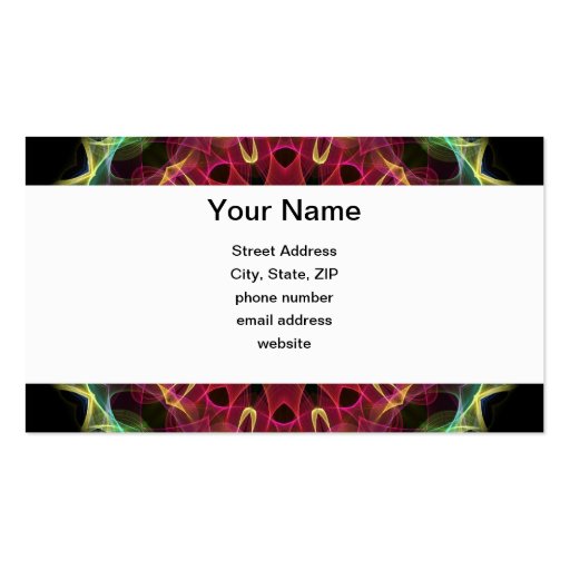 Deep Flower with Leaves Business Card Template (back side)