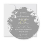 Deep Gray & Lime Vintage Flower Wedding Invitation
