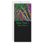 Deep green, and multi-color fractal design. rack card