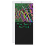 Deep green, and multi-color fractal design. rack card