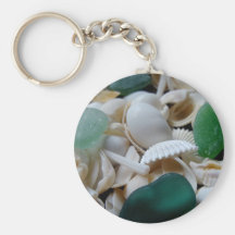 Deep Green Sea Glass Keychains