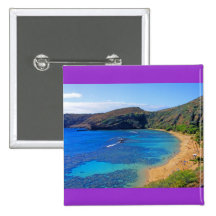 Deep Hanauma Bay, Honolulu, Oahu Pinback Button