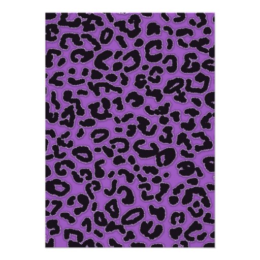 Deep Lilac Leopard Animal Print Announcements