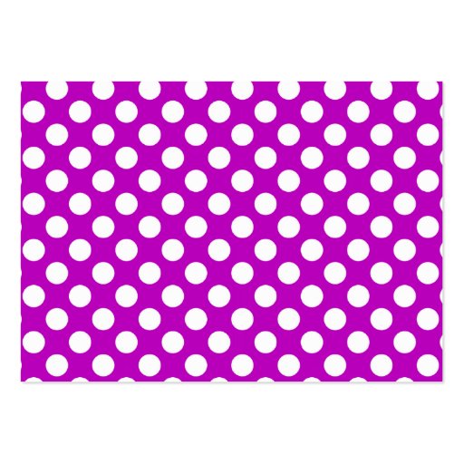 Deep Magenta Polka Dots Business Card Template (back side)