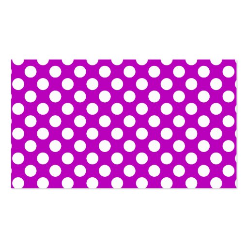 Deep Magenta Polka Dots; Chalkboard look Business Card Templates (back side)