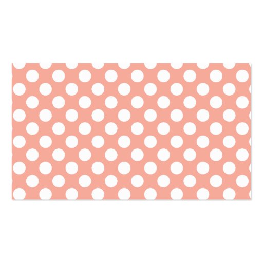 Deep Peach Polka Dots Business Card (back side)