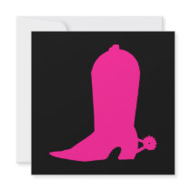 Deep Pink Boot Custom Invitation