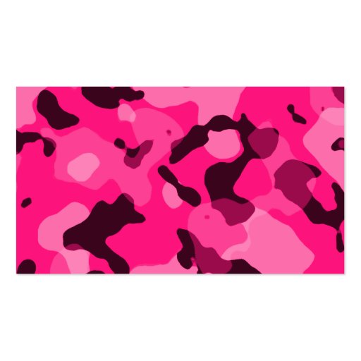 Deep Pink Camo; Chalkboard look Business Card (back side)