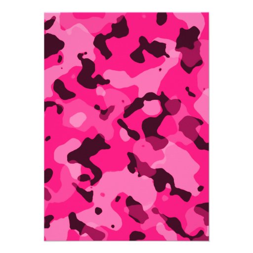 Deep Pink Camo; Chalkboard look Custom Announcement