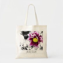 Deep Pink Dahlia Canvas Bag