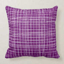 Deep Plum Purple Modern Abstract  Weave Pattern pillows