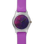 Deep Purple And Gold Modern Abstract Art Painting Watches