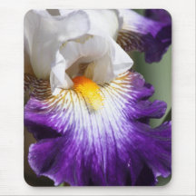 Deep Purple and White Iris Mousepad