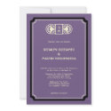 Deep purple art deco retro Hollywood glam wedding invitation
