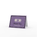Deep purple deco retro monogram thank you card card