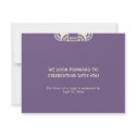 Deep purple deco wedding enclosure RSVP response invitation
