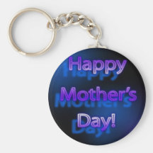 Deep Purple Happy Mother's Day Design Keychains